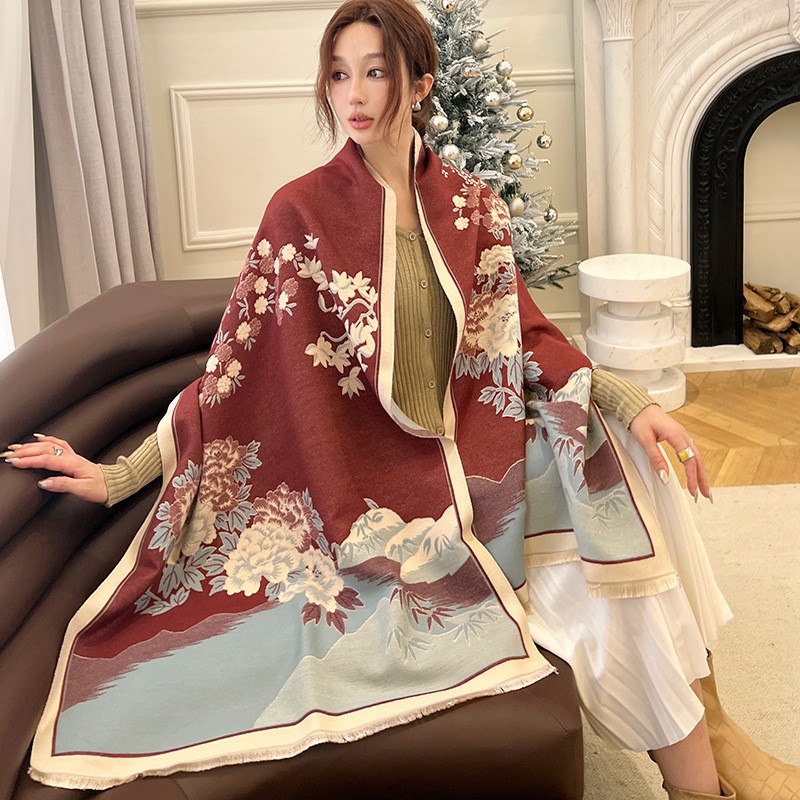 Cashmere Pashmina Wrap - 여성을위한 패션 겨울 새로운 따뜻한 캐시미어