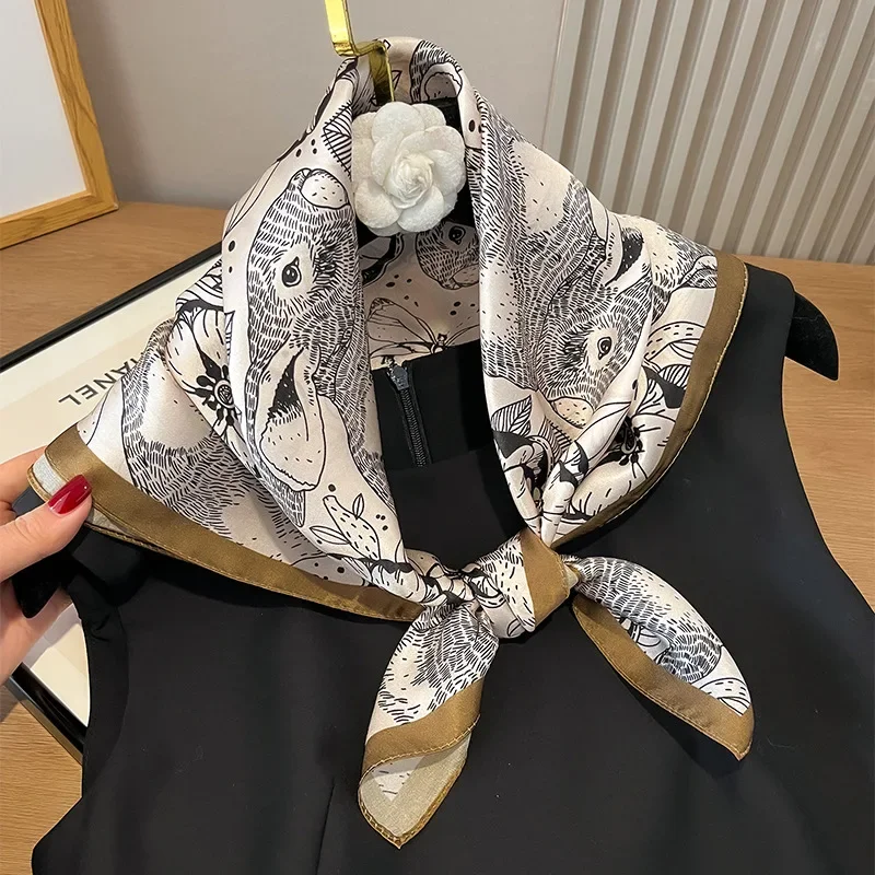 여성용 100% 실크 스퀘어 클래식 해골 프린트 반다나 - Shawl Wrap Winter 리뷰 및 가격