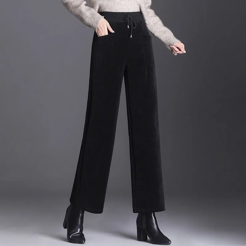 여성용 코듀로이 와이드 레그 팬츠, 신축성 하이 웨이스 - Corduroy Pant Warm 리뷰 및 가격