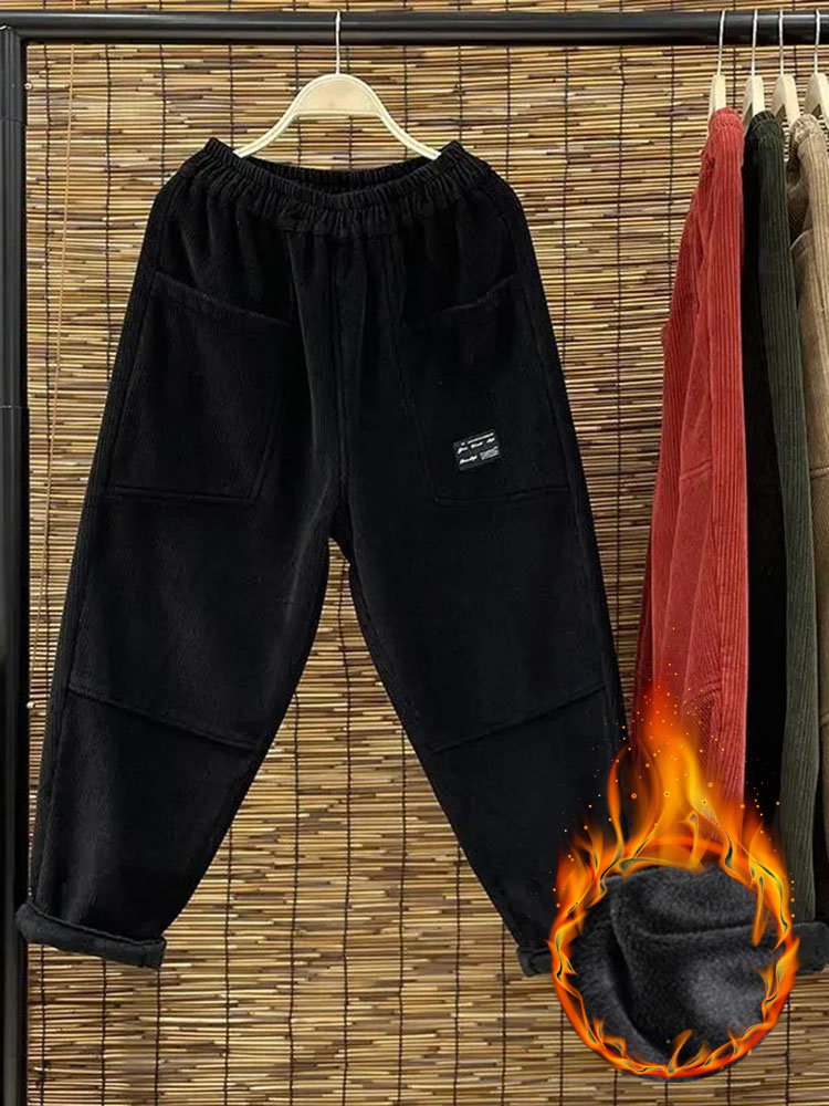 여성용 캐주얼 플러스 벨벳 하렘 바지, 헐렁한 클래식  - Corduroy Pant Warm 리뷰 및 가격