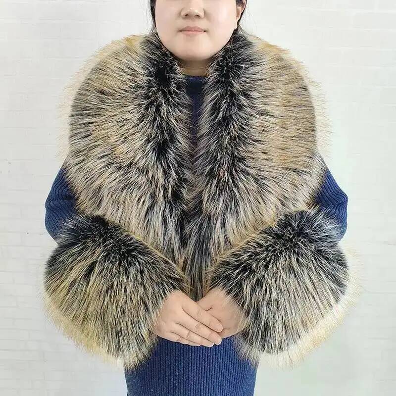 큰 사이즈 여성용 인조 여우털 스카프 겨울 재킷 따뜻한 - Shawl Wrap Winter 리뷰 및 가격