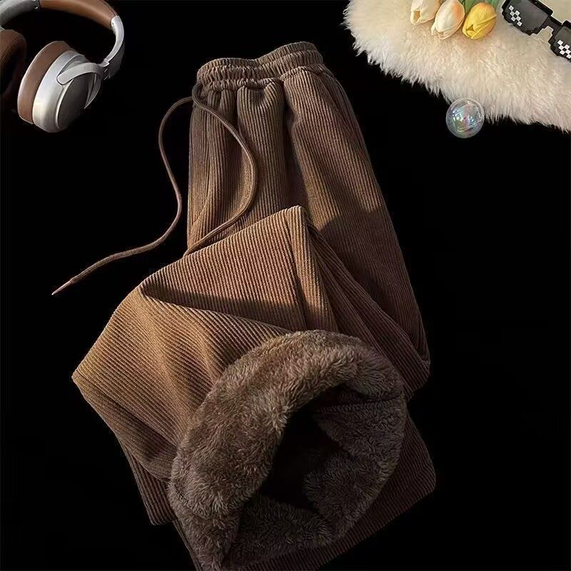 와이드 레그 코듀로이 팬츠 여성 겨울 플러시 두꺼운 인 - Corduroy Pant Warm 리뷰 및 가격