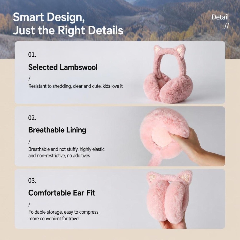 패션 인조 퍼 고양이 귀 모양 귀마개, 부드럽고 접이식 - Earmuffs Foldable 리뷰 및 가격