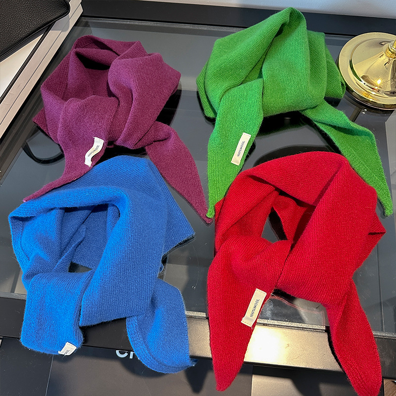 100% 울 한국 스타일 니트 삼각 스카프 여성 겨울  - Shawl Wrap Winter 리뷰 및 가격