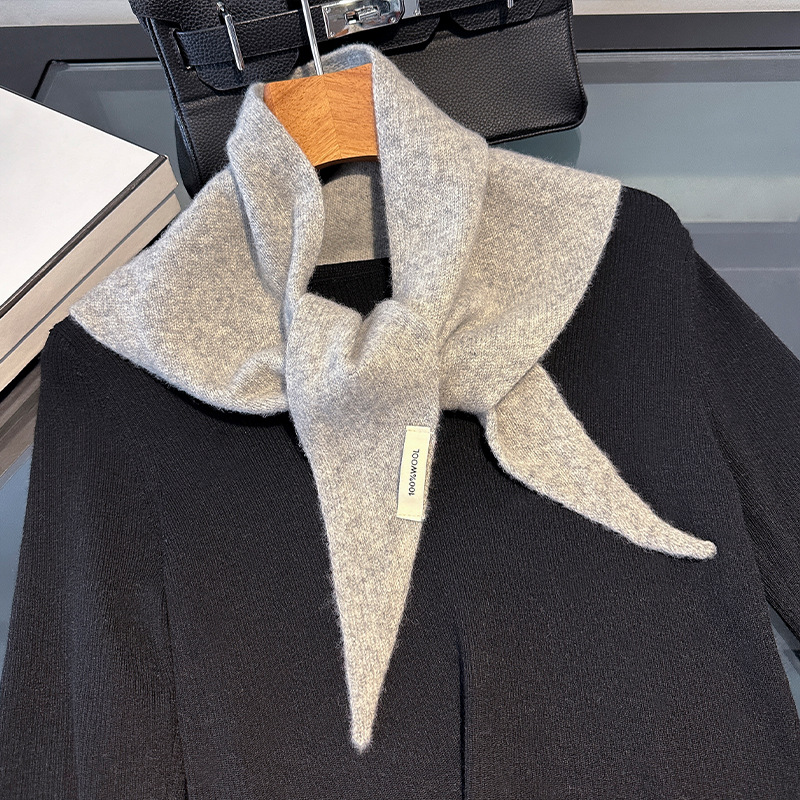 100% 울 한국 스타일 니트 삼각 스카프 여성 겨울  - Shawl Wrap Winter 리뷰 및 가격