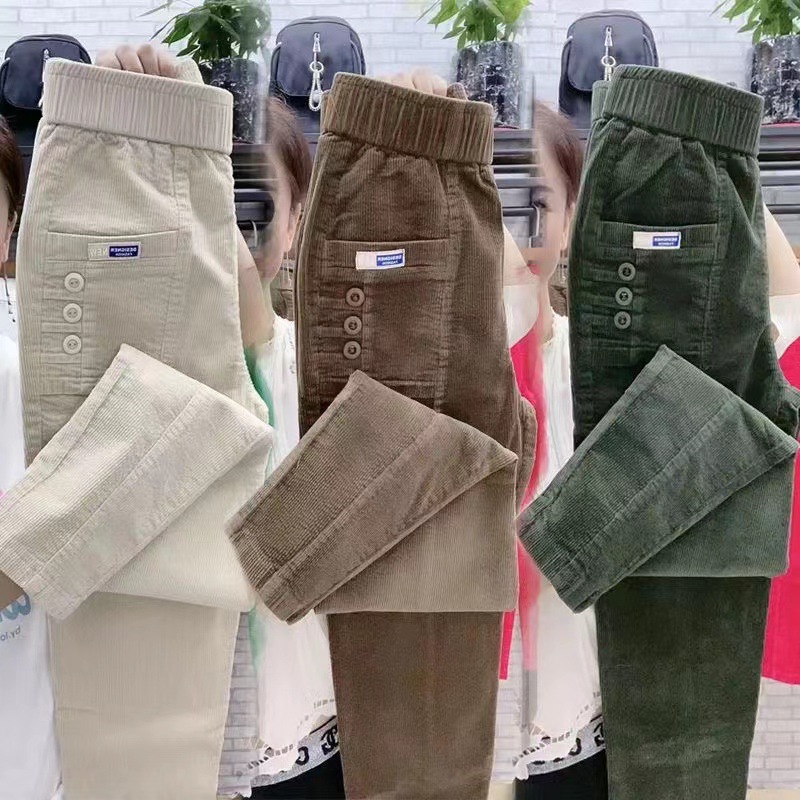 여성 따뜻한 봄 겨울 단추 주머니 주름 장식 빈티지 빅 - Corduroy Pant Warm 리뷰 및 가격